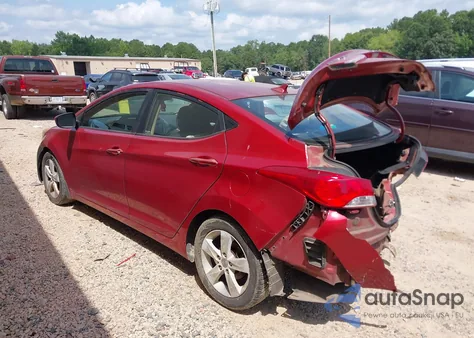 2013 Hyundai Elantra Gls from USA, damaged, VIN KMHDH4AE1DU762307